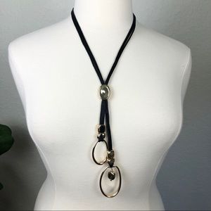 Chico’s Gorgeous Gold & Black Lariat Necklace